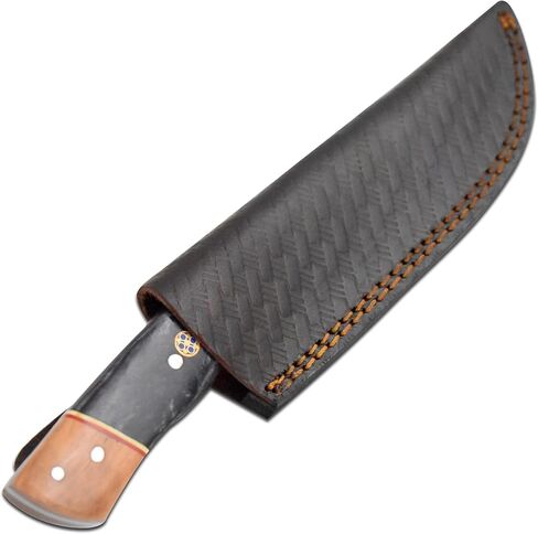 Handmade 9-Inches Custom Damascus Steel Fixed Blade Hunting Knife With Sheath in Kuwait