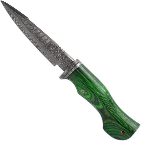 سكين صيد مصنوع يدويًا من الفولاذ الدمشقي ذو نصل ثابت (362) in Kuwait