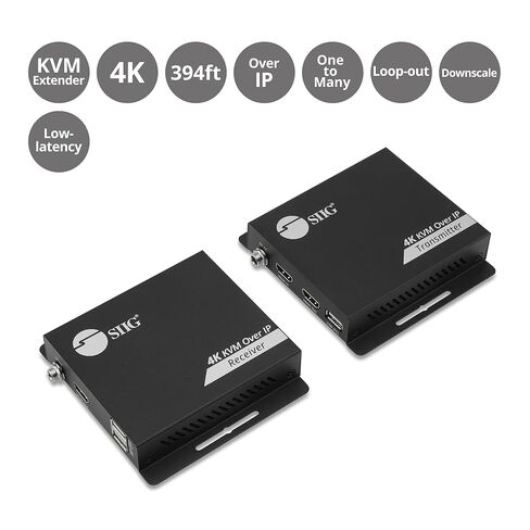 SIIG HDMI 4K30Hz KVM Over IP Extender - 394ft - Over IP KVM Extender - One to Many - HDMI Loop-Out - Downscaler - Low-Latency (CE-H27R11-S1) in Saudi Arabia