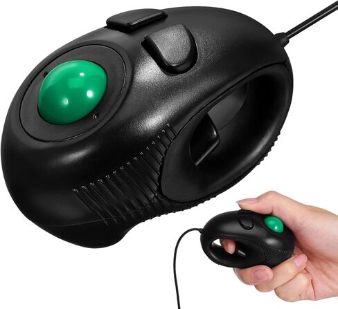 Mikikit Portable Mini 4D Wired Trackball Mouse USB Powered Handheld Thumb Control for Laptop Desktop Computer Ergonomic Design in Saudi Arabia