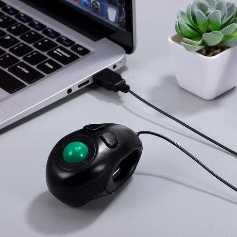 Mikikit Portable Mini 4D Wired Trackball Mouse USB Powered Handheld Thumb Control for Laptop Desktop Computer Ergonomic Design in Saudi Arabia