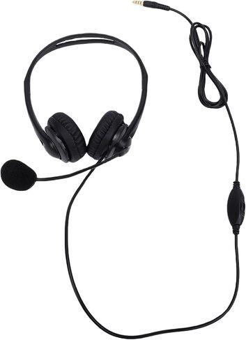 Yoidesu Wired Headphones, Adjustable Microphone Boom Noise Cancelling Mic 30mm HD Speakers Inline Volume Control, with 3.5mm Jack, for PC Laptop Phone Zoom Calls Online Meetings OS X in Saudi Arabia