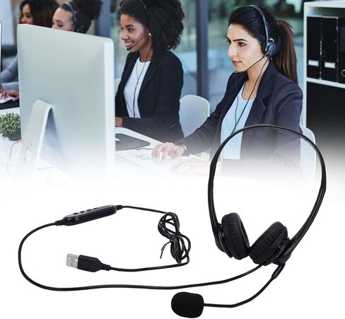 Yoidesu USB Headset with Mic, Noise Cancelling Microphone Stereo Wired Headphones for Computer, with Adjustable Microphone for Zoom Skype Teams in Saudi Arabia