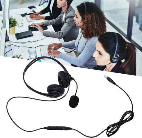 Yoidesu USB Headset with Mic, Noise Cancelling Microphone Stereo Wired Headphones for Computer, with Adjustable Microphone for Zoom Skype Teams in Saudi Arabia