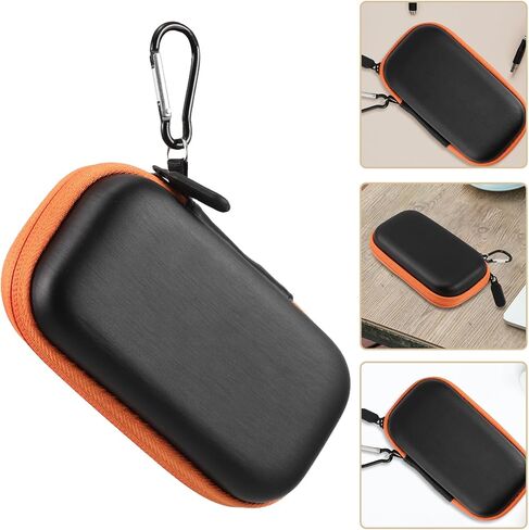 Portable Hard Drive Carrying Storage Box with Cable Organizer for Travel, Small EVA Hard Case Protective Cover Compatible with SSD External Drives, Orange Zipper in Saudi Arabia