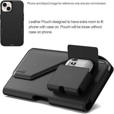 حافظة CoverON مع حامل سماعات الأذن لهاتف Google Pixel 10 9 Pro XL 9a /8 Pro 7 Pro 6 Pro/Pixel 7 6 5A 4 XL حافظة هاتف بمشبك حزام وسماعات أذن وفتحة لحمل حقيبة جلدية (تناسب Otterbox أو أي حافظة) in Kuwait