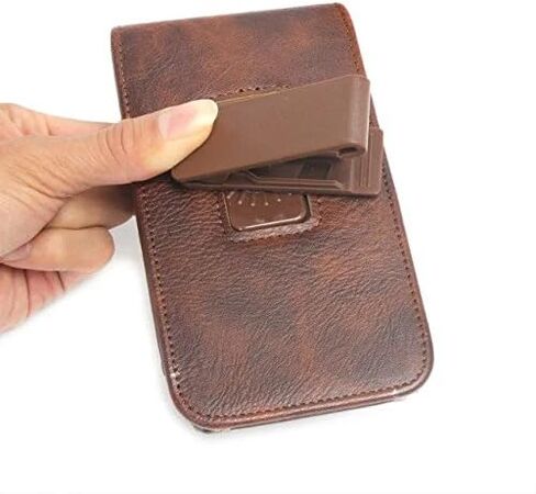 Vertical PU Leather Belt Holster Case Pouch with Swivel Belt Clip Card Slot for iPhone 11 12 13 14 Pro XR X/Galaxy Note 10 S23 S22 S10e A10e /Google Pixel 5 4/ Huawei P30/ Moto E6/ LG Rebel 4 (Brown) in Saudi Arabia