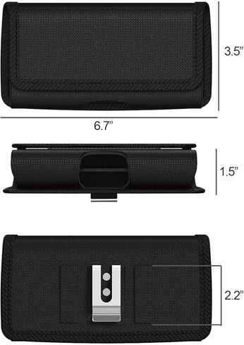 حامل هاتف خلوي مزدوج من CoverON لهاتف Motorola Moto G Stylus 5G/Edge Edge+ Plus/G Fast/G45 G85 G86 G96 G34 G04 Revvlry+ يحمل جراب هاتف 2X 6.7 بوصة بمشبك حزام من النايلون (مع جراب على) in Saudi Arabia