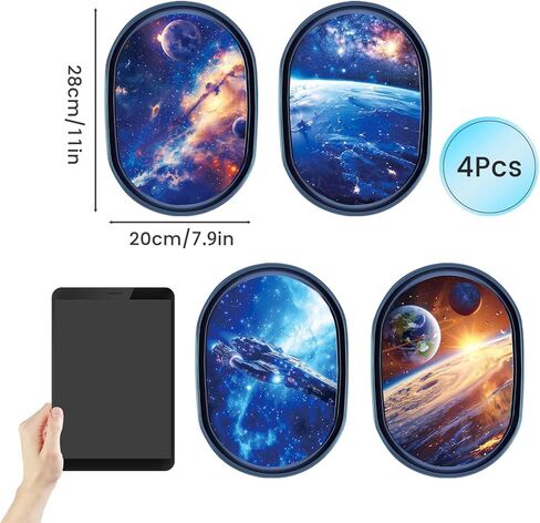 SNAIL GARDEN 3D Universe Galaxy Space Wall Stickers, 4 Pcs Glow in The Dark Wall Decals,Self-Adhesive Space Themed Wall Decor, Ceiling Glow in The Dark Decoration in Saudi Arabia