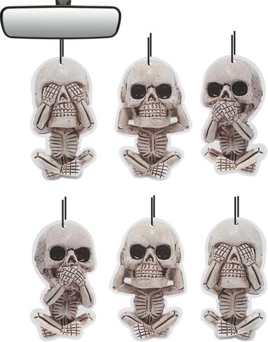 Car Air Freshener Hanging, 6Pcs Evil Skull Halloween Tree Decorations, Horror Movie Gifts, Halloween Air Freshener Car Decor, Scented Rearview Mirror Pendant, Halloween Gifts for Men Women in Saudi Arabia