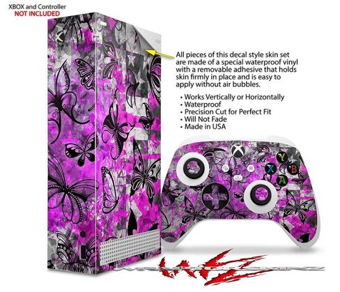 WraptorSkinz Skin Wrap compatible with the 2020 XBOX Series S Console and Controller Butterfly Graffiti (XBOX NOT INCLUDED) in Saudi Arabia