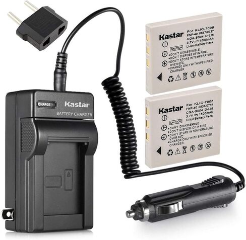 بطارية متوافقة مع Kastar مكونة من عبوتين وشاحن بديل لـ FNP-40، CGA-S004، DMW-BCB7، KLIC-7005، SLB-0737، SLB-0837، SNP-40، D-Li8، Dli-102 NP-1 in Kuwait