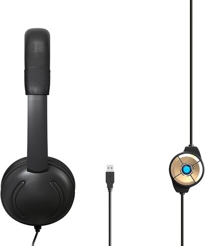 سماعة رأس سلكية USB لإلغاء الضوضاء على الأذن للكمبيوتر مع ميكروفون وعصابة رأس قابلة للتعديل للعاملين في مركز الاتصال in Kuwait