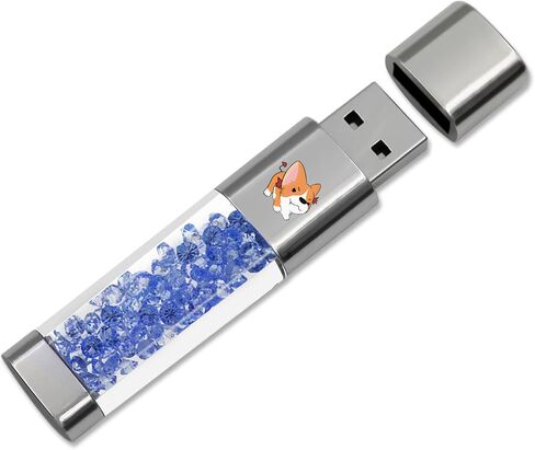 محرك فلاش USB سعة 64 جيجابايت، عصا تخزين لحفظ الصور للذاكرة الخارجية من Techkey للصور/الفيديو/موفر البيانات/النسخ الاحتياطي V2.45 عالي السرعة للإبهام/القفز/الأقراص الصلبة - زهرة الذرة الزرقاء in Kuwait