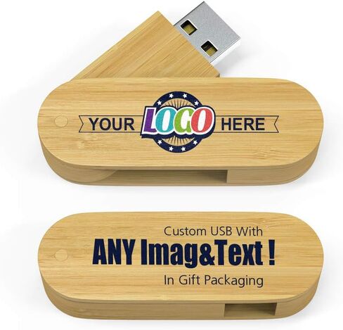 محرك أقراص فلاش USB مخصص من الخيزران، محرك أقراص إبهام خشبي طبيعي، عصا ذاكرة مخصصة سعة 128 ميجابايت، 50 حزمة in Kuwait
