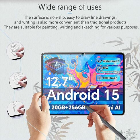[3 عبوات] واقي شاشة لجهاز TECLAST ArtPadPro Tablet مقاس 12.7 بوصة، فيلم ورقي، نفاذية عالية للضوء، خدش، واقي شاشة ورقي لجهاز TECLAST Art Pad Pro in Kuwait