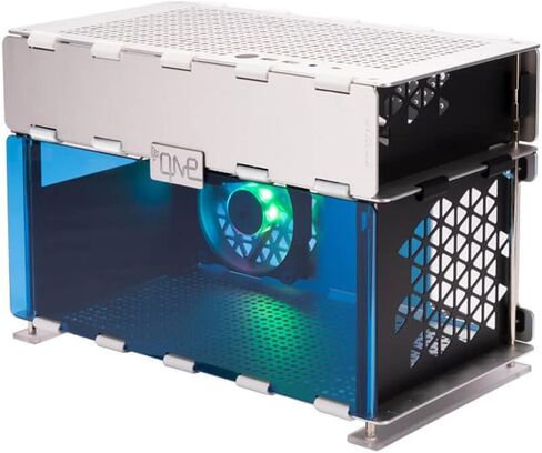InWin POC ONE Black Mini ITX IW-CS-POCONEBLK Gaming Chassis (iBuildiShare), Easy Assembly Aluminum Structure with Custom 4.0 Riser Cable and One Jupiter AJ120 ARGB Case Fan (Black) in Saudi Arabia