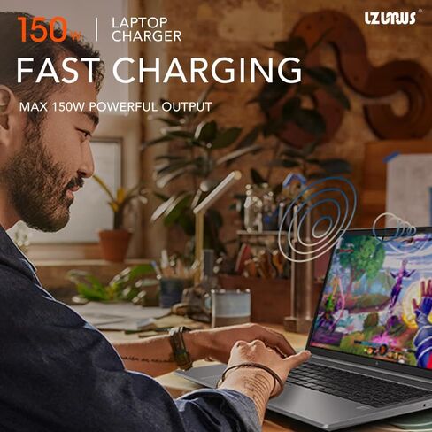 محول تيار متردد 150 وات لشاحن الكمبيوتر المحمول HP 19.5V/7.7A مزود طاقة مع طرف 4.5x3.0 مم متوافق مع HP Victus/OMEN 15 17 /Pavilion Gaming/ZBook Fury/Studio in Kuwait