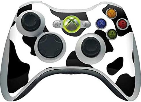 غلاف Skinit المخصص للألعاب متوافق مع وحدة التحكم اللاسلكية Xbox 360 - تصميم طباعة البقرة المرخص رسميًا والمصمم في الأصل من Skinit in Saudi Arabia
