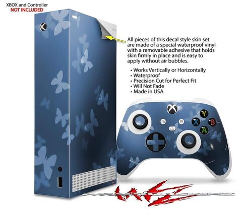 غلاف WraptorSkinz Skin متوافق مع وحدة التحكم ووحدة التحكم XBOX Series S لعام 2020 Bokeh Butterflies Blue (XBOX غير متضمن) in Saudi Arabia
