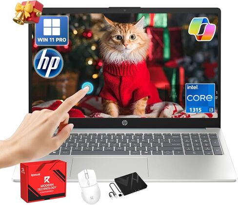 HP 15.6" Touchscreen Laptop, Intel 13th Core i3-1315U(Up to 4.5GHz), Intel UHD Graphics, Anti-Glare, Windows 11 Pro, AI Copilot, for Business & Student, w/Accessories, 32 GB RAM, 1 TB SSD in Saudi Arabia