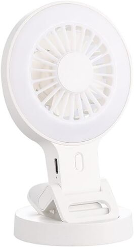 Clip On Fan with USB Charging and Adjustable Lighting for Camping Mobile Devices in Saudi Arabia