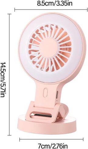 Clip On Fan with USB Charging and Adjustable Lighting for Camping Mobile Devices in Saudi Arabia