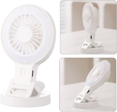 Clip On Fan with USB Charging and Adjustable Lighting for Camping Mobile Devices in Saudi Arabia