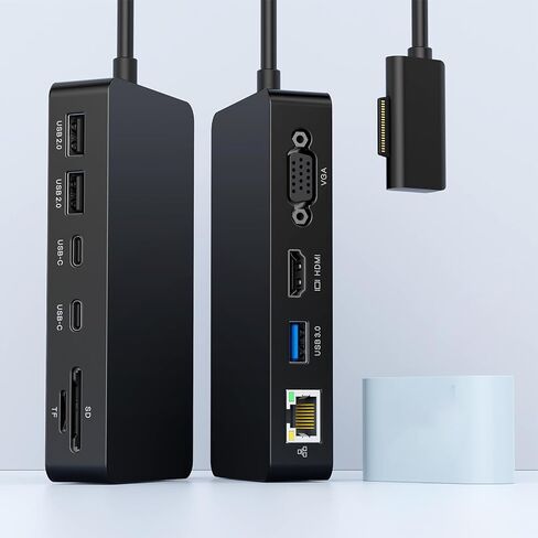 محطة إرساء، 11 في 1 Ms Dock Triple Displays 4K@60HZ HDMI+VGA، قاعدة توصيل لـ Pro 11/10/9/8/X/7/6/5/4، كمبيوتر محمول go/7/6/5/4 /3/2، كتاب in Saudi Arabia