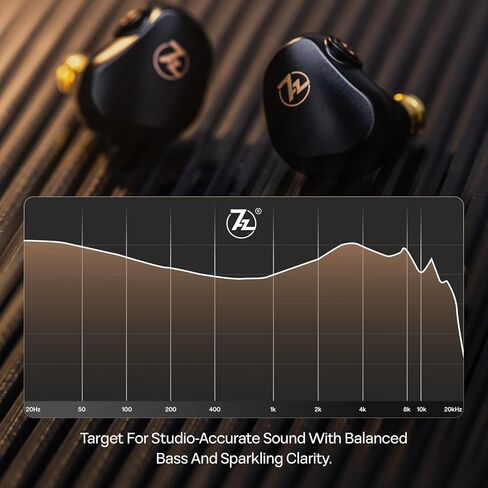 7HZ G1 in-Ear Monitor, 10mm DLC Dynamic Driver IEM Wired Earbuds, HiFi Headphones with Detachable OFC Silver-Plated Cable for Gaming and Music Audiophiles (Without Mic, Black) in Saudi Arabia