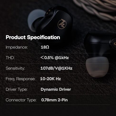 7HZ G1 in-Ear Monitor, 10mm DLC Dynamic Driver IEM Wired Earbuds, HiFi Headphones with Detachable OFC Silver-Plated Cable for Gaming and Music Audiophiles (Without Mic, Black) in Saudi Arabia