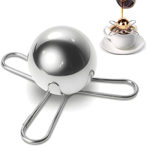 Espresso Cooling Ball, Stainless Steel Espresso Ball Chiller, Espresso Ice Ball, Espresso Machine Accessories, Extraction Cooling Tool, Gift for Coffee Lovers (Gold,Style - B) in Saudi Arabia