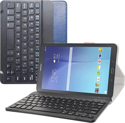 MAMA MOUTH for Galaxy Tab E 9.6 Keyboard Case,Slim Stand PU Leather Case Cover with Romovable Keyboard for Samsung Galaxy Tab E 9.6 / E Nook 9.6 T560 T561 T567 Verizon 4G LTE,Black in Saudi Arabia