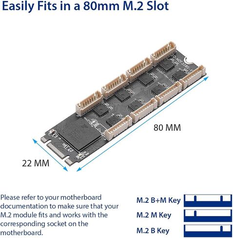 8 Port RS-232 DB9 Serial M.2 B+M Key Controller Card SI-ADA15071 in Saudi Arabia