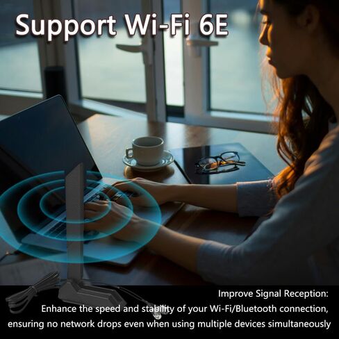 External WiFi 6 6E Tri-Band Antenna 6GHz 5.8GHz 2.4GHz Magnetic Base Replacement Antenna for ASUS TUF Gaming Z690-PLUS D4 PC Desktop Computer Gaming WiFi Motherboard Card in Saudi Arabia