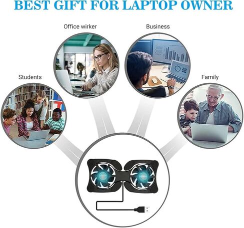 Dual Fans Laptop Cooling Pad, Ergonomic USB Powered Laptop Stand for Laptop PC Notebook in Saudi Arabia