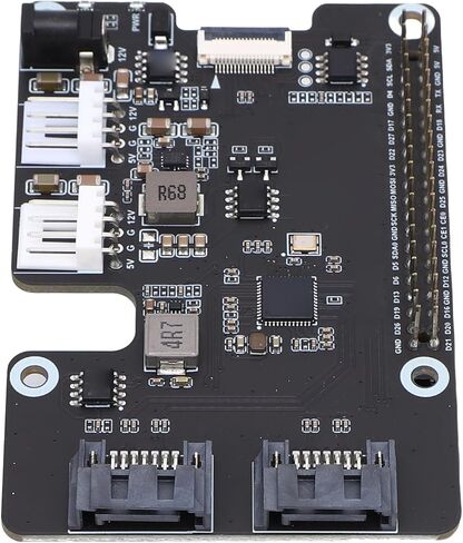 Yoidesu PCIe to 2 C h Serial ATA Adapter for Rasp Pi 5, 16 Pin Cable Replacement with Dual LED Indicators, Support Serial ATA HDD 2.5 3. Inch in Saudi Arabia