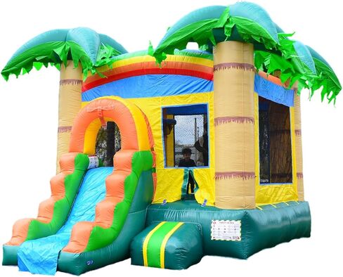 منزل الارتداد من الدرجة التجارية HeroKiddo Jelly Bean Castle مع شريحة مزدوجة (مع منفاخ)، للأطفال والكبار، طوق كرة السلة، قابل للنفخ، داخلي خارجي، تأجير حفلات أعياد الميلاد in Kuwait