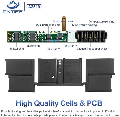 استبدال بطارية الكمبيوتر المحمول ANTIEE A2519 لجهاز MacBook Pro 14 بوصة M1 MAX 10 CPU 24 GPU (أواخر 2021) A2442 بطارية بديلة مع أدوات EMC3650 11.47V 69.6Wh (سهلة التركيب) in Kuwait