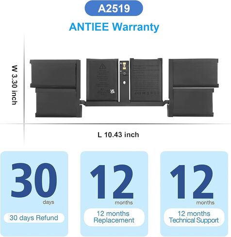 استبدال بطارية الكمبيوتر المحمول ANTIEE A2519 لجهاز MacBook Pro 14 بوصة M1 MAX 10 CPU 24 GPU (أواخر 2021) A2442 بطارية بديلة مع أدوات EMC3650 11.47V 69.6Wh (سهلة التركيب) in Kuwait