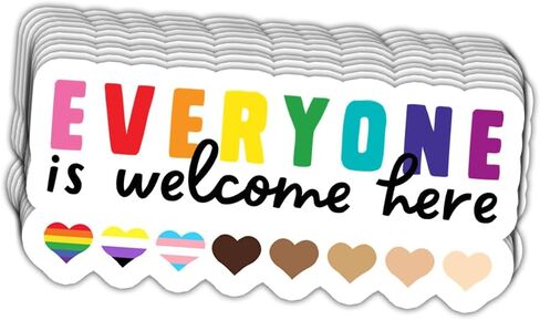 (3 بوصة - 3 قطع) ملصق الجميع مرحب به هنا LGBTQ+ Ally Be Kind ملصق هدية فخر شهر الديكور للسفر الأمتعة نافذة الكمبيوتر المحمول زجاجة مخطط الجدار الهاتف سيارة خوذة السيارة in Kuwait