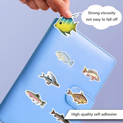 110 Pcs Deep Sea Fish Sticker Pack for Kids Teens, Funny Fish Vinyl Waterproof Stickers and Decals for Water Bottles Laptop Phone Motorcycle Computer Guitar Skateboard in Saudi Arabia