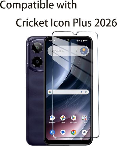 مجموعة من 3 واقيات شاشة من الزجاج المقوى متوافقة مع Cricket Icon Plus 2026/AT&T Verge 2، مضادة للخدش، خالية من الفقاعات، صلابة 9H in Kuwait