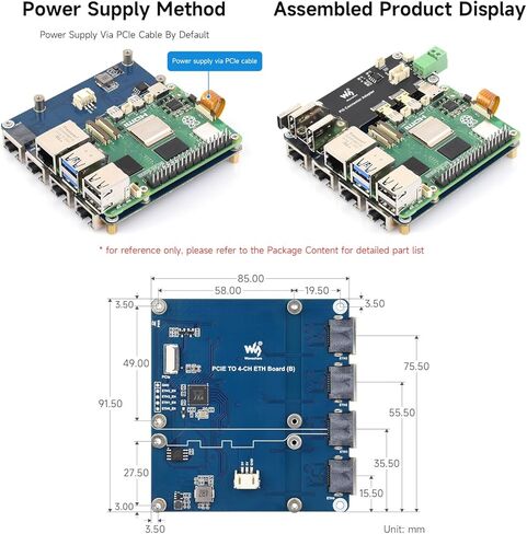 Waveshare PCIe to 4-Ch Gigabit ETH Board (B) Compatible with Raspberry Pi 5/RPi OS, Driver-Free, Plug and Play in Saudi Arabia