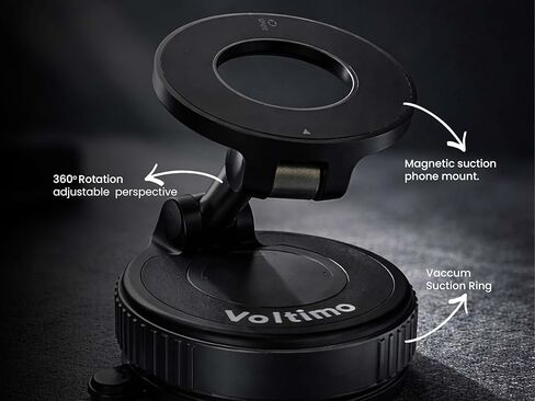 حامل هاتف السيارة المغناطيسي المفرغ - حامل هاتف شفط فراغ قابل للتعديل 360 درجة لهاتف iPhone 17 Pro Max، 16،15،14،13،12، Air Plus - حامل سيارة مغناطيسي قوي لتحقيق الاستقرار النهائي للهاتف in Kuwait