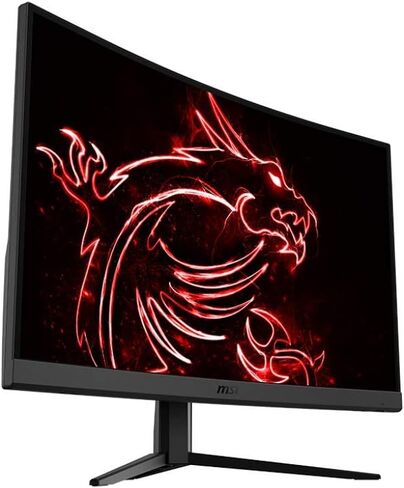 MSI 32 بوصة FHD 1500R انحناء غير وهج إطار ضيق للغاية 1 مللي ثانية 1920 × 1080 165 هرتز معدل تحديث تعديل الميل شاشة ألعاب منحنية FreeSync (Optix G32C4)، أسود (متجدد) in Kuwait