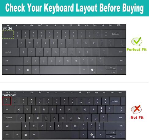قطعتان من غطاء لوحة المفاتيح لجهاز 2025 Dell XPS 13 9345 9350 13.4 بوصة، XPS 13 9320 Plus 13.4 بوصة، Dell 16 Premium Laptop DA16250 (غير مناسب للإصدار القديم XPS 13 9350/XPS 14 9440 9450/16 9640) - أسود + شفاف in Kuwait