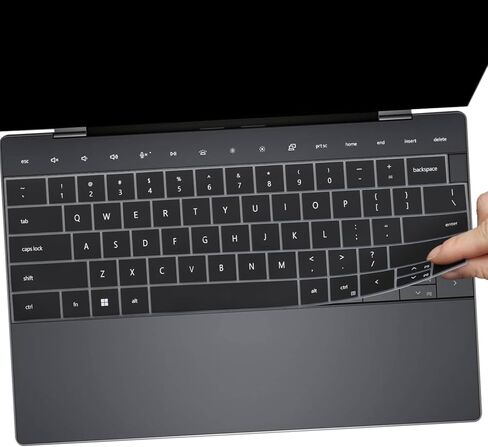 قطعتان من غطاء لوحة المفاتيح لجهاز 2025 Dell XPS 13 9345 9350 13.4 بوصة، XPS 13 9320 Plus 13.4 بوصة، Dell 16 Premium Laptop DA16250 (غير مناسب للإصدار القديم XPS 13 9350/XPS 14 9440 9450/16 9640) - أسود + شفاف in Kuwait