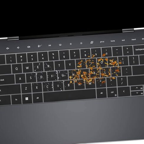 قطعتان من غطاء لوحة المفاتيح لجهاز 2025 Dell XPS 13 9345 9350 13.4 بوصة، XPS 13 9320 Plus 13.4 بوصة، Dell 16 Premium Laptop DA16250 (غير مناسب للإصدار القديم XPS 13 9350/XPS 14 9440 9450/16 9640) - أسود + شفاف in Kuwait