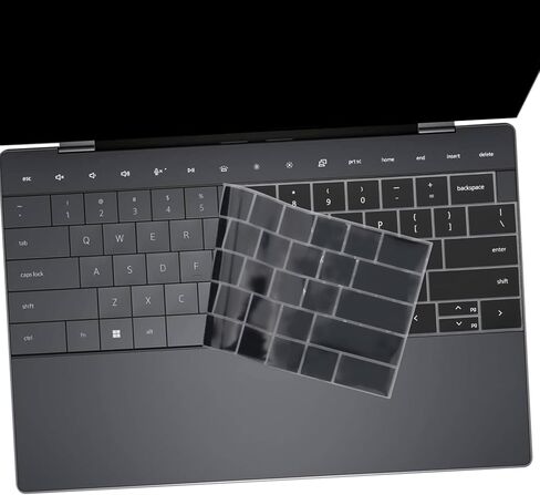 قطعتان من غطاء لوحة المفاتيح لجهاز 2025 Dell XPS 13 9345 9350 13.4 بوصة، XPS 13 9320 Plus 13.4 بوصة، Dell 16 Premium Laptop DA16250 (غير مناسب للإصدار القديم XPS 13 9350/XPS 14 9440 9450/16 9640) - أسود + شفاف in Kuwait